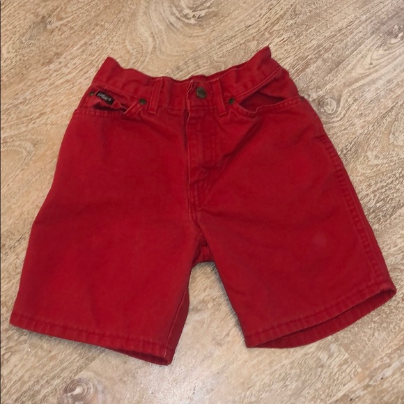 Deadstock girls size 10 chic denim red shorts 80s - Picture 3 of 7